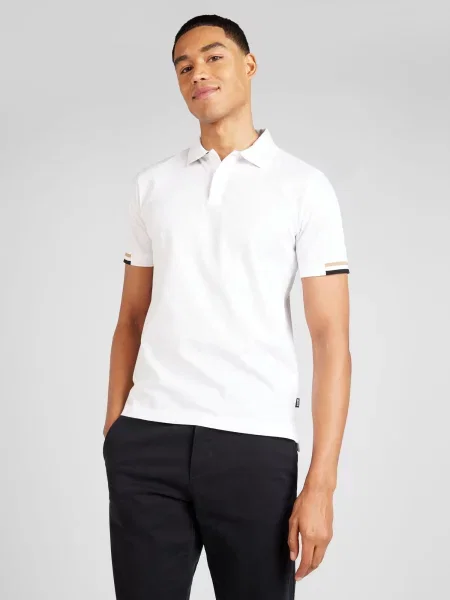BOSS Black Tricou Parlay negru alb