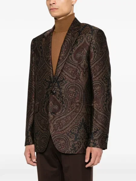 Sacou Etro cu imagine cu model paisley negru