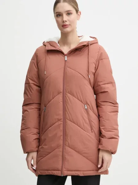 Яке Roxy Better Weather зимен модел с уголемена кройка кафяво