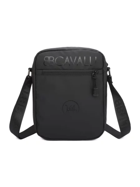 Torba crossbody Cavalli Class skórzana czarna