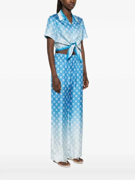 Top Casablanca gradientowy wiązany niebieski