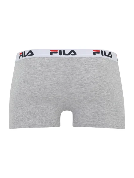 FILA Boxerky svetlosivá / sivá melírovaná / krvavo červená čierna