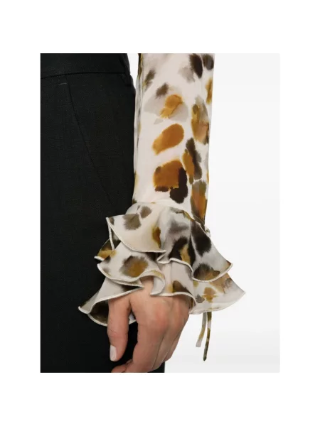 Wielobarwność bluzka Msgm w panterkę beżowa