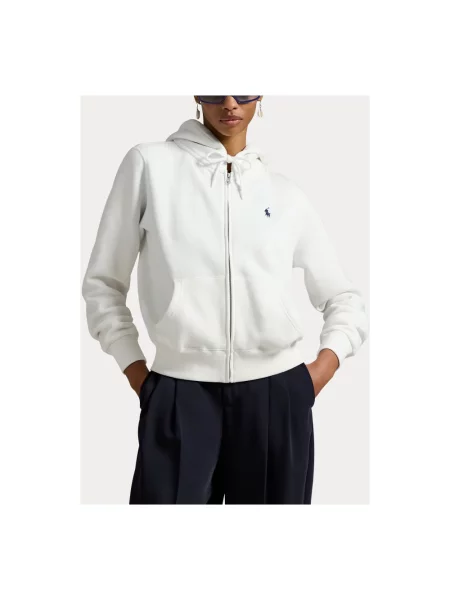 Dzianinowa bluza z kapturem Polo Ralph Lauren biała