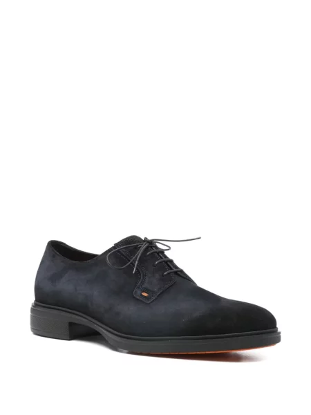 Ниски обувки Santoni с връзки с дантела синьо