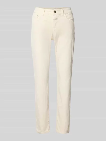 Jeansy o kroju slim fit z mieszanka bawełny model Baker' Closed białe