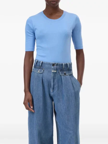 Tricou Closed cu decolteu rotund scurt albastru