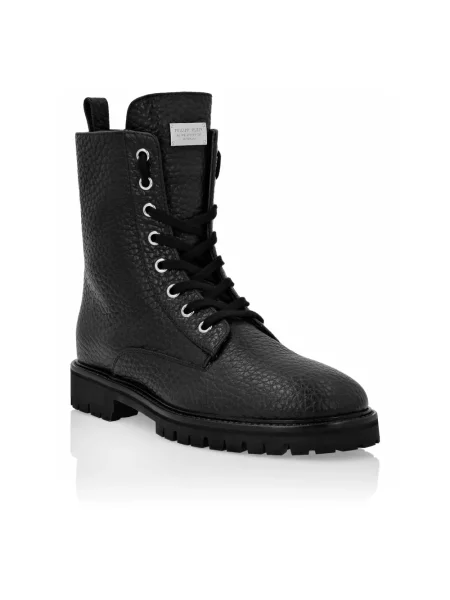 Botki Philipp Plein skórzane czarne