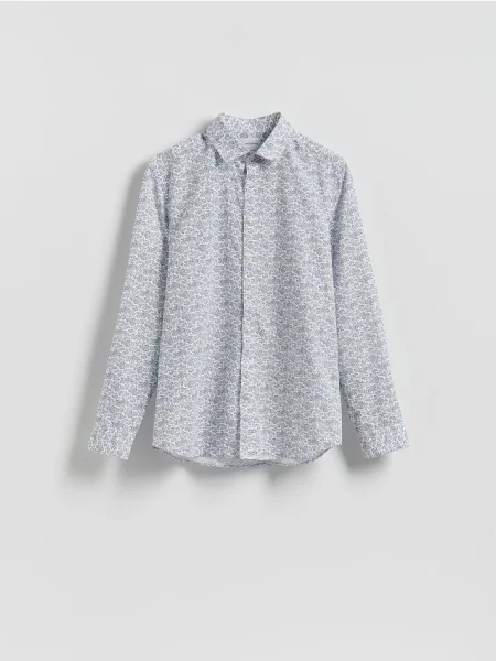 Reserved Cămașă slim fit din egiptean albastru-pal albastru