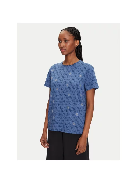 Guess Majica Mornarsko Regular Fit modra