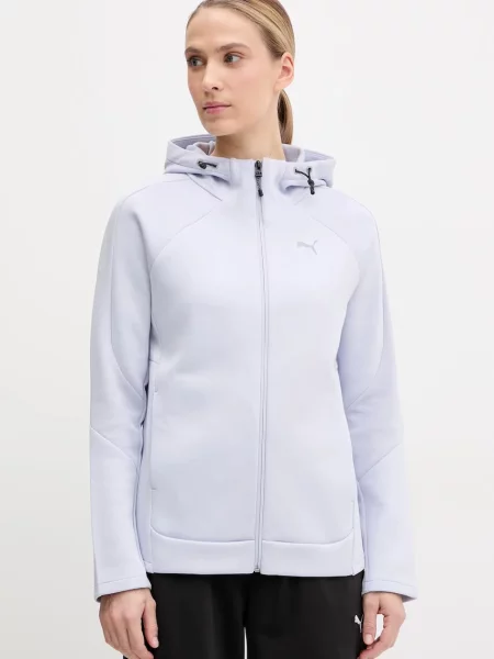 Суичър с качулка Puma с качулка синьо