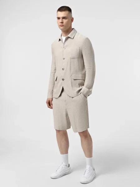 Шорти Emporio Armani льон/віскоза бежевий