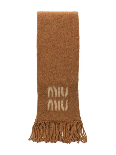 Fular Miu Miu cu franjuri maro