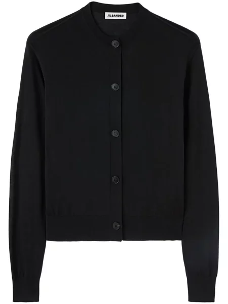Cardigan Jil Sander cu decolteu rotund negru