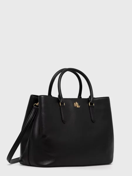 Кожаная сумка Lauren Ralph Lauren черная