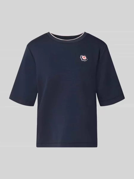 T-shirt o kroju relaxed fit z mieszanki Marc Cain granatowa
