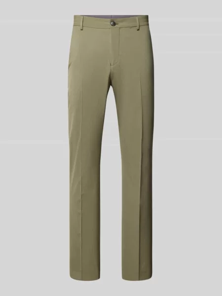 Spodnie garniturowe o kroju slim fit z dodatkiem model LIAM' Selected Homme zielone