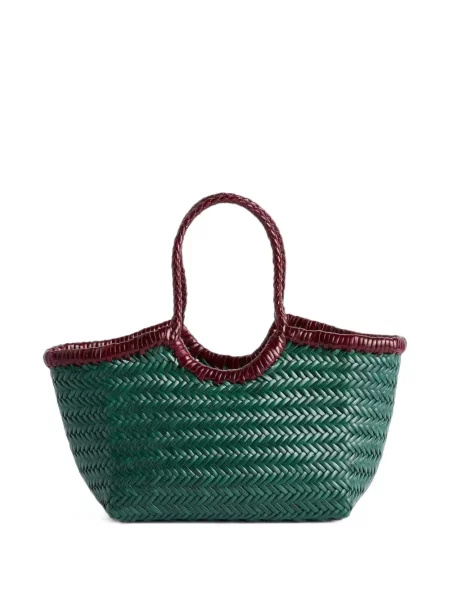 Geantă shopper Dragon Diffusion din piele verde