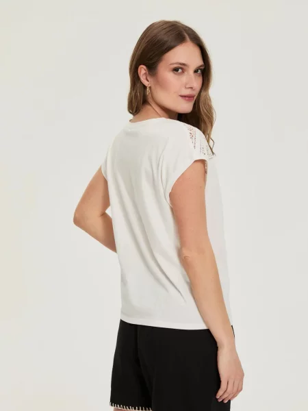 Bluza Moodo s čipkom bijela