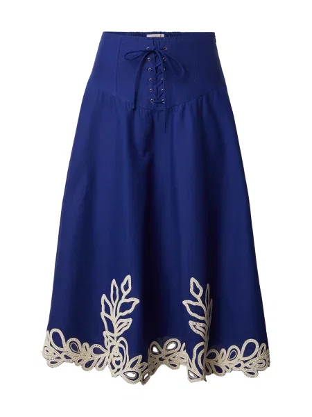 Derhy Fustă DIAMANT albastru / lână alb