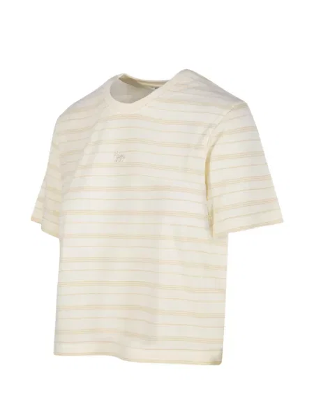 Tricou Maison Kitsune cu broderie cu dungi