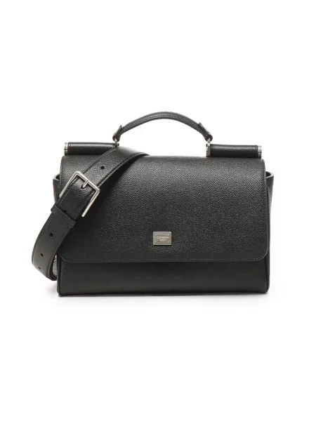 Torba Dolce And Gabbana skórzana z logo czarna