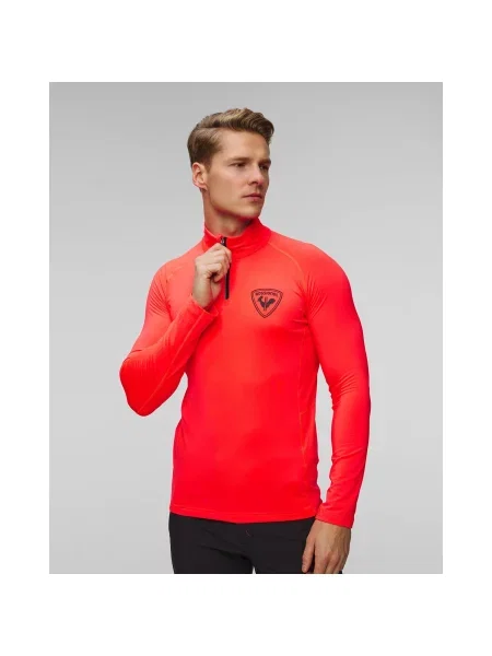 Lyžařská mikina Rossignol New Hero Classique Hz neon red červená