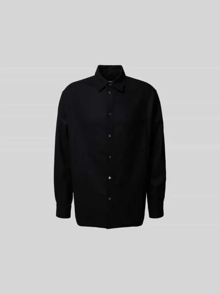 Koszula casualowa o kroju regular fit z czystej wełny Maison Kitsune czarna
