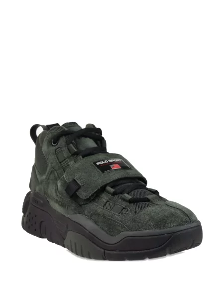 Zomšinės siuvinėtos slip on sportbačiai Polo Ralph Lauren pilka