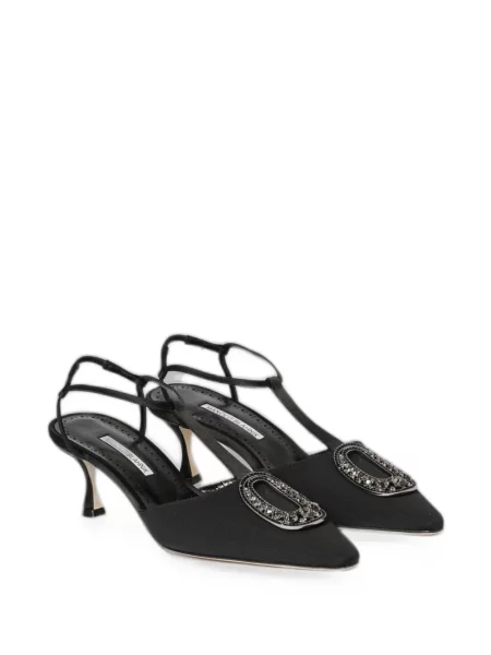 Pantofi cu toc Manolo Blahnik cu cataramă negru