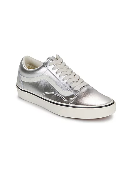 Usnjene superge Vans Old Skool srebrna