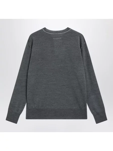 Sweter Mm6 Maison Margiela wełniany szary