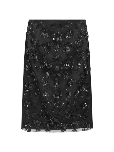 Fustă midi 16arlington cu broderie negru