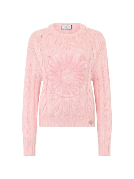 Pulover Philipp Plein cu broderie roz