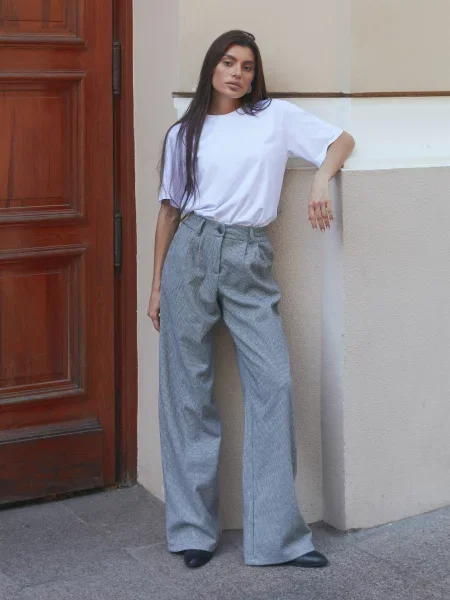 Штани класичні Seventeen світло-сірий вовна/віскоза сірі