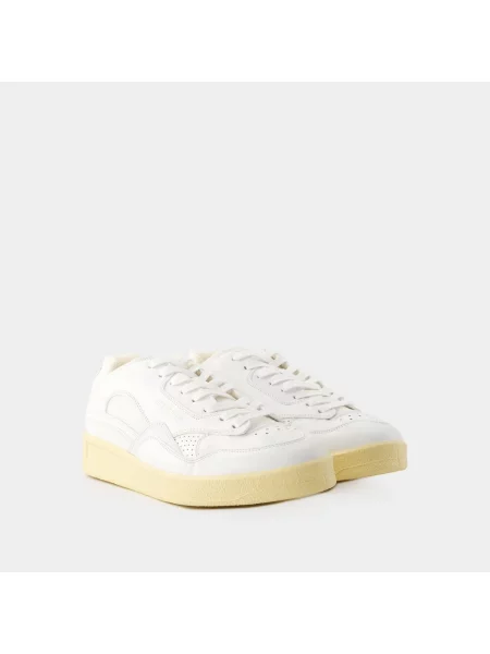 Sneakersy Jil Sander skórzane z nadrukiem białe