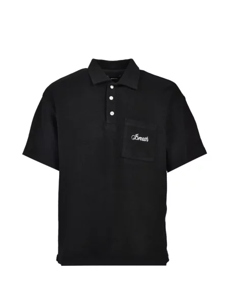 Tricou polo Breath cu broderie negru