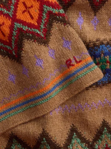 Scurt șapcă Polo Ralph Lauren cu broderie din jerseu maro