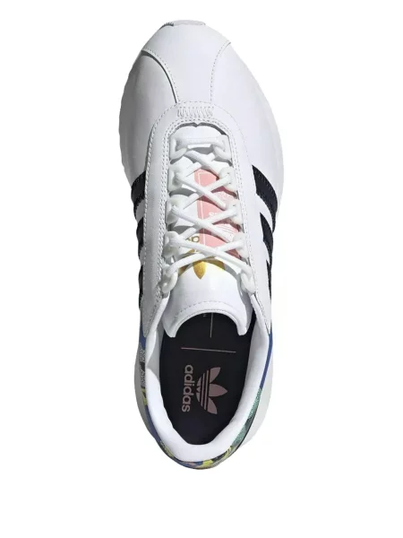 Top Adidas alergare cu decolteu în V alb