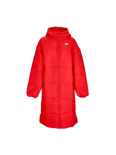 Długa kurtka puchowa Nike czerwona