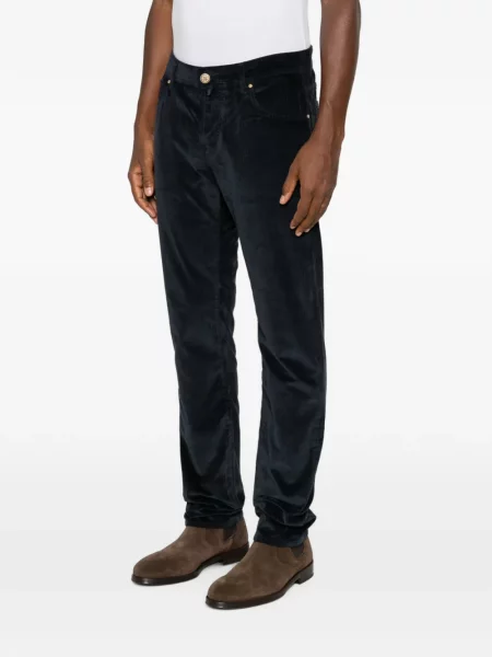 Pantaloni Jacob Cohën de catifea cord albastru