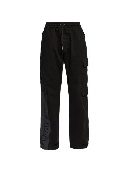 Pantaloni cargo Off-white cu imagine alb
