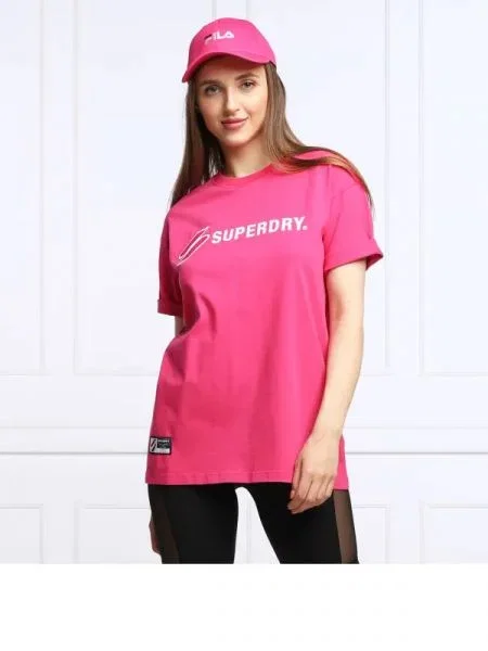Superdry Póló CODE SL APPLIQUE lila