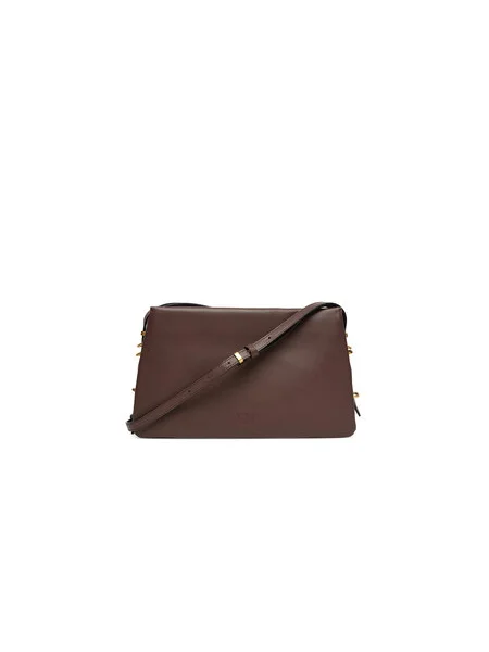 Pinko crossbody kabelka dámska kožená hnedá