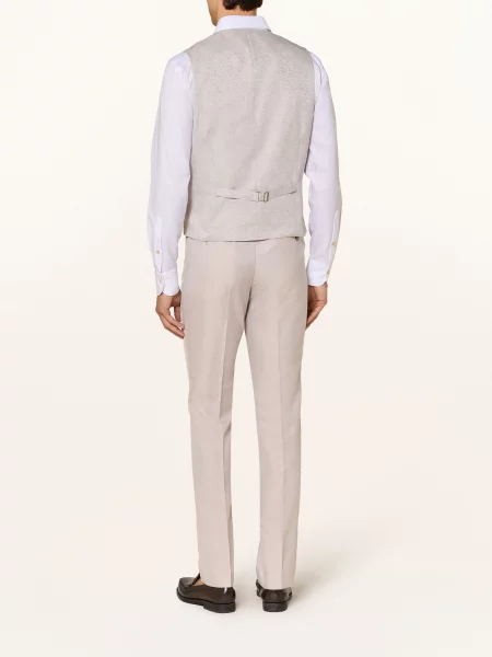Wilvorst Spodnie Garniturowe Slim Fit beige beżowe