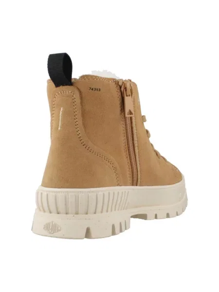Botine Palladium cu șireturi maro