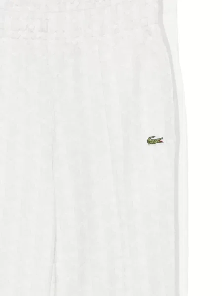 Pantaloni Lacoste cu imagine alergare alb