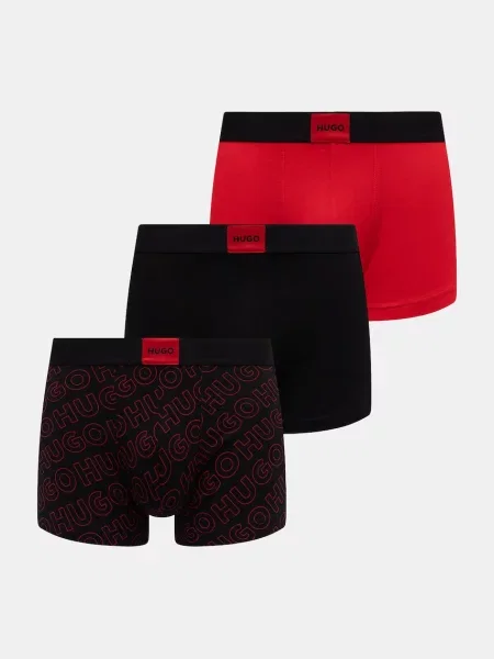 HUGO priliehavé boxerky pánske s elastanom TRUNK TRP GALAXY DES červená