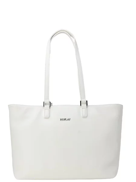 Torebka skórzana Replay skórzana biała