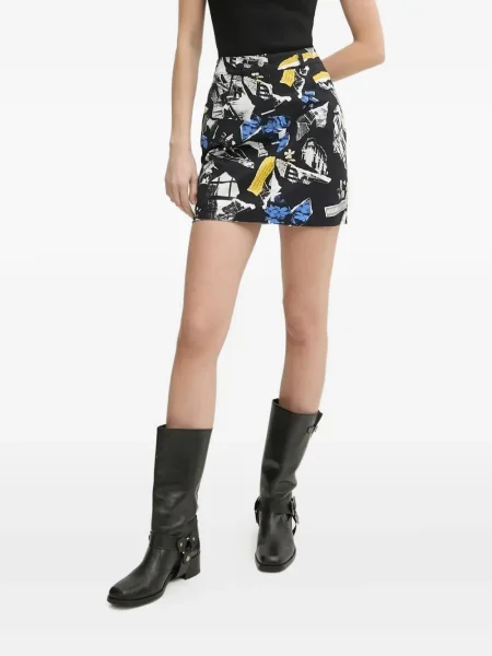 Fustă din denim Moschino Jeans negru